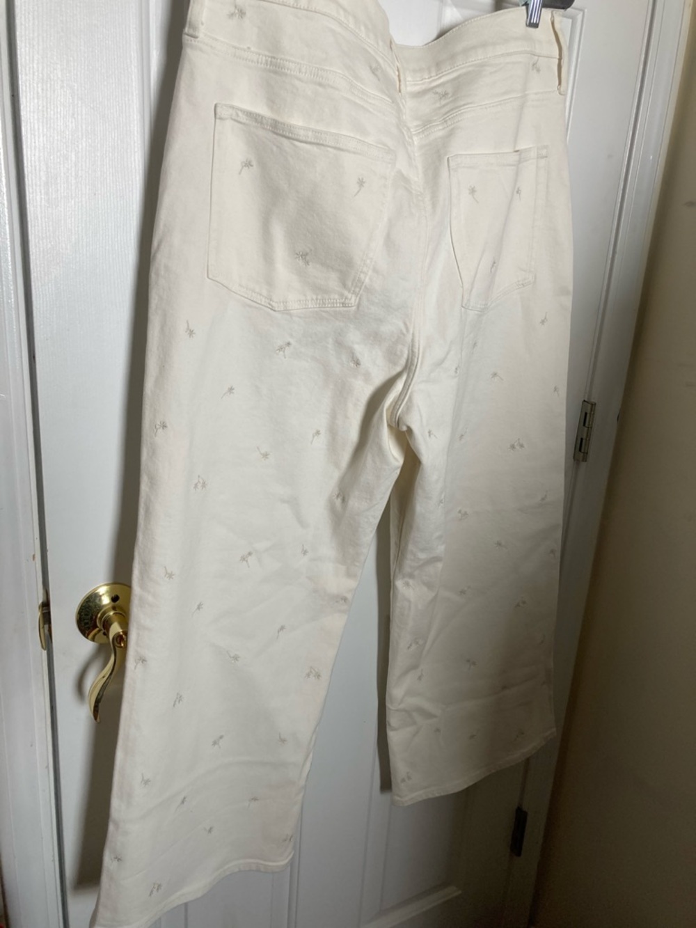 J. Crew Cream Embroidered Straight-Leg Jeans - Picture 4 of 8